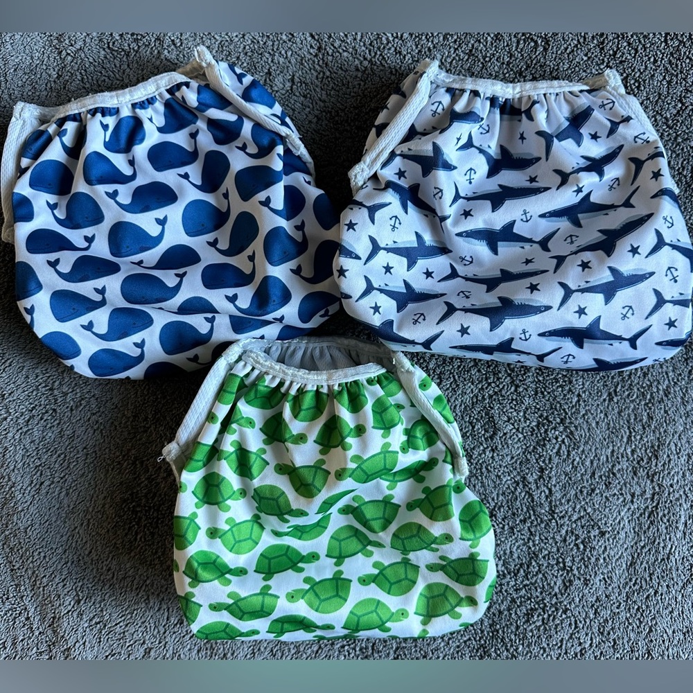 3 Pedobi Reusable Adjustable Baby Swim Diapers - Size Large (9 months - 3 Years)